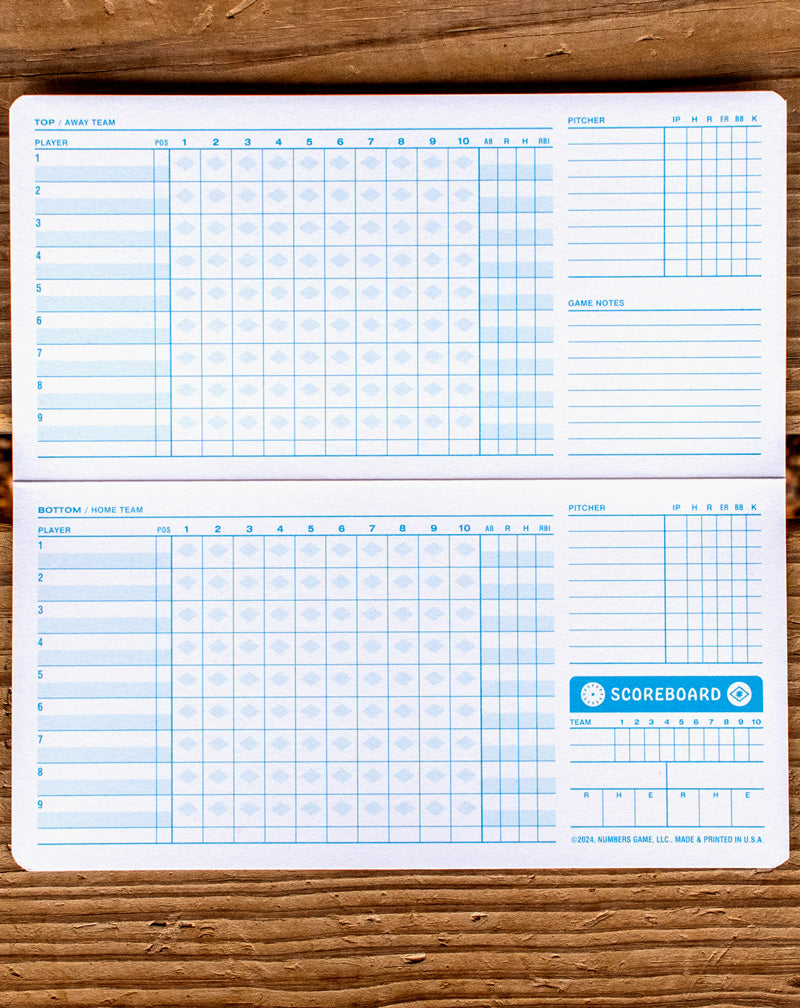 Palm Slapper Single-Game Scorecard